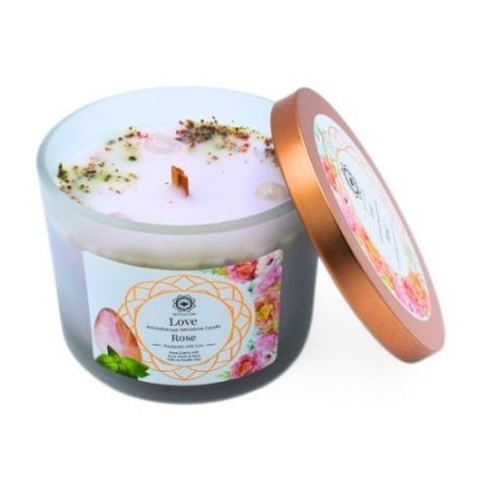 Green Tree Love Rose Candle
