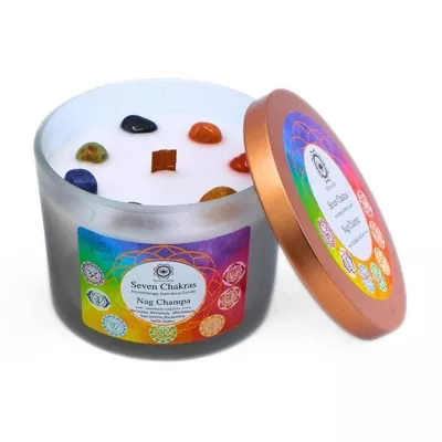 Green Tree Seven Chakras Nag Champa Candle