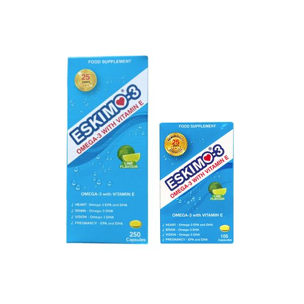 Eskimo Omega 3 capsules 250 caps & 105 caps free